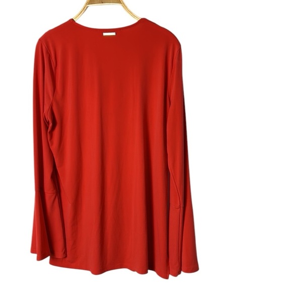 Micheal Kors,blouse,Tulip sleeve ,cut out,metal logo blouse in coral color.EC - Picture 4 of 15